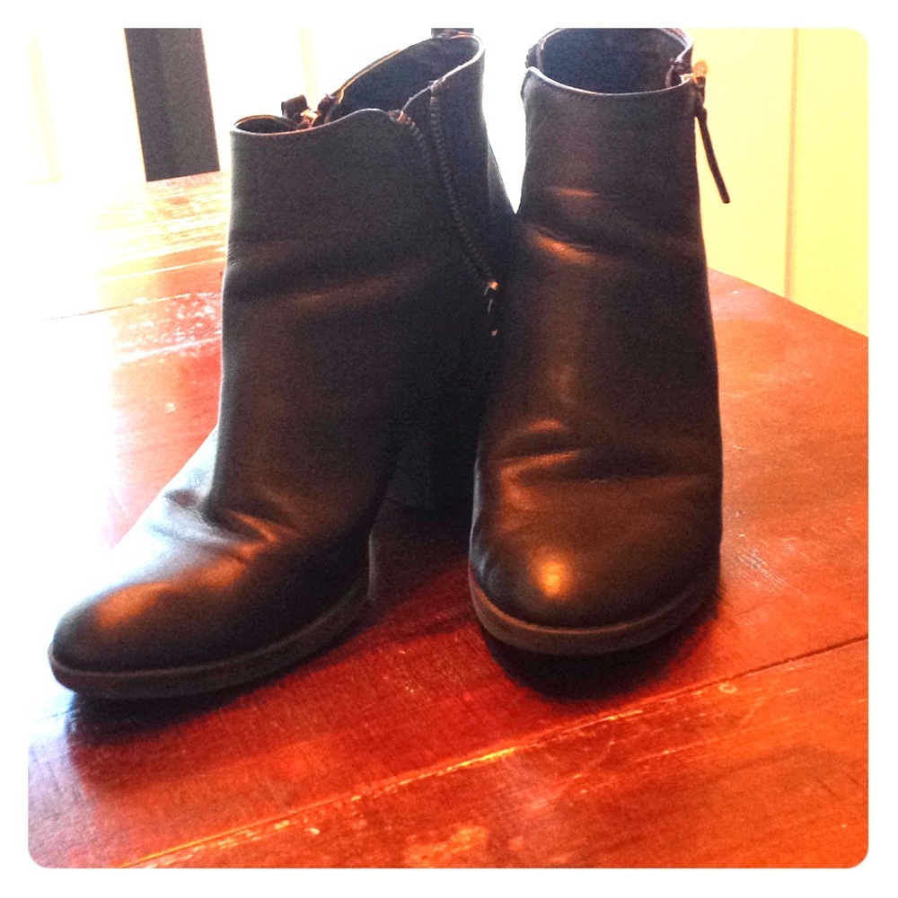 Black and silver ankle boots